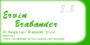 ervin brabander business card